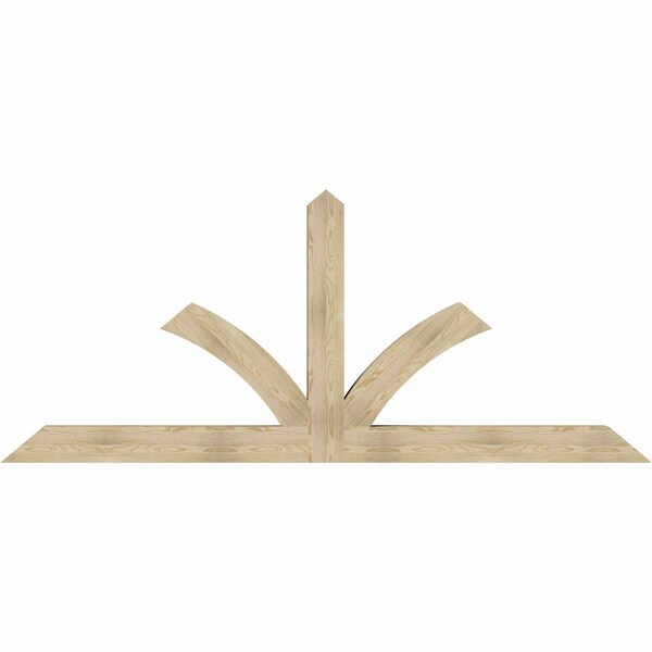 Ekena Millwork Richland Rough Sawn Timber Gable Bracket, Douglas Fir, 108"W x 45"H x 6"D x 6"F, 10/12 Pitch GBW108X45X0606RIC00RDF - main
